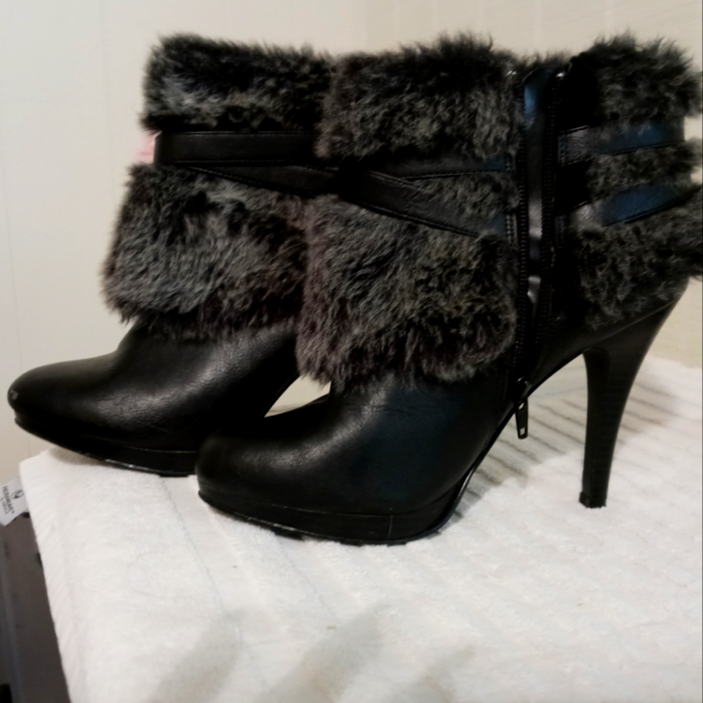 Style & Co Fur boot high heels